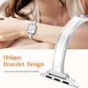 Mesime Slim Dressy Watch Band Compatible with Apple Watch Bands for Women 49mm 46mm 45mm 44mm 42mm 41mm 40mm 38mm, Jewelry Bracelet Metal Designer Fancy Strap for iWatch Ultra 3/2/1 Series 11/10/9/8/7/6/5/4/SE/3/2/1