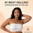SHAPERMINT Strapless Bra, Wireless Non-Slip Bandeau, Convertible Straps, Molded Strapless Bras for Women S to Large Breasts (White, Medium: 28D, 30C, 30D, 32B, 32C, 34A, 34B)