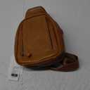 Genuine Leather Sling Bag for Men and Women Crossbody Shoulder Bag Sling Backpack Chest Purse Cross Body Pouch (Tan)