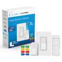 Lutron Diva Smart Dimmer Light Switch 3-Way Kit for Caseta Smart Lighting, w/Plate, Pico Remote, Wallmount Bracket, and Label Stickers, No Neutral Required, DVRF-PKG1D-WH