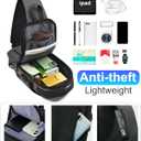 Sling Bag for Men | Anti-theft Crossbody Bag - Crossbody Shoulder Chest Bag | Anti-Theft, USB, Waterproof