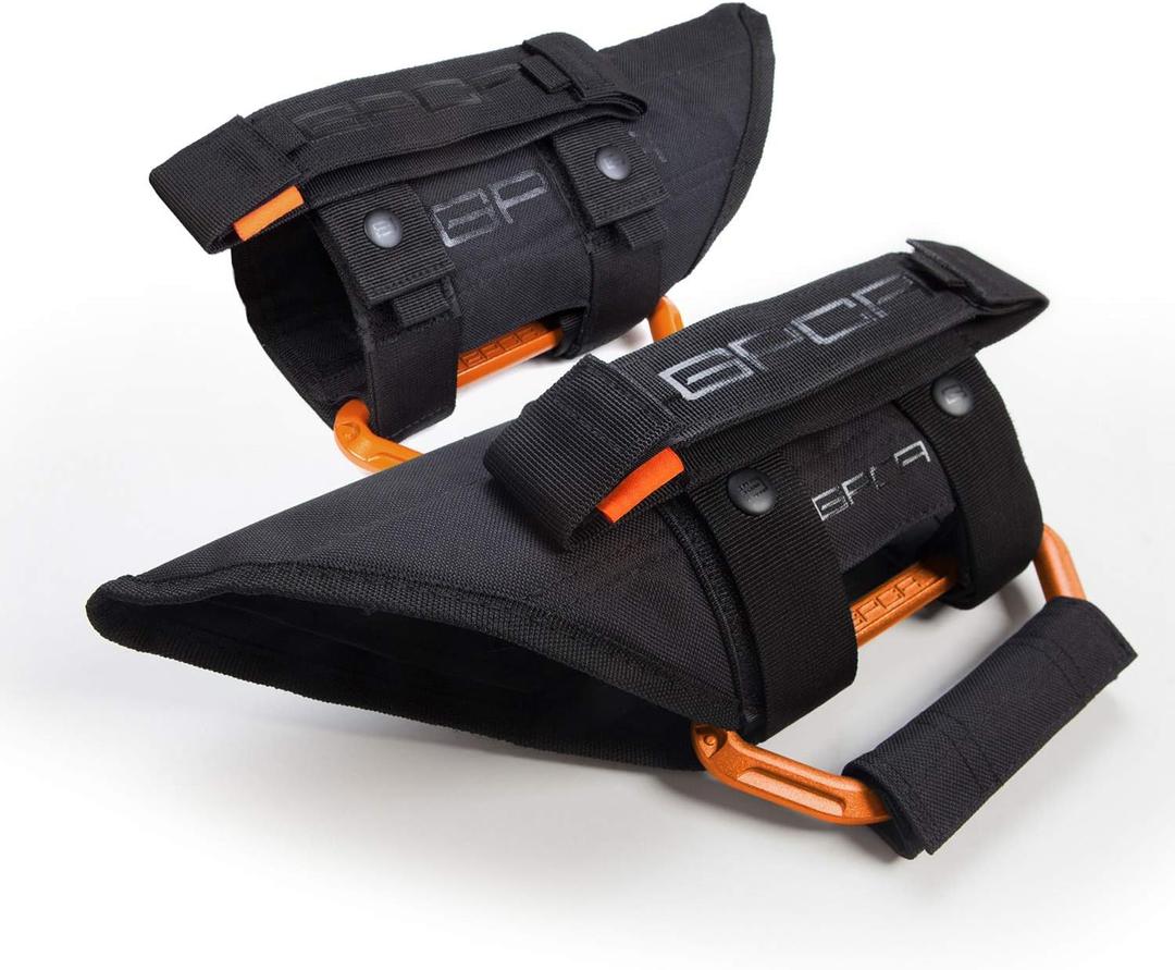 Metal Grab Handles for Jeep Wrangler 4xe, JL, JT, JK, Sport, Sahara, Rubicon and Gladiator 4DR/2DR 2007-2023 GP Grip PRO by GPCA, Foldable Patented, 2 Pack, Grabber Orange (Front / Rear Handles)