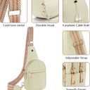 Sling Bags Small Leather Crossbody Bags for Women Travel Fashion Crossbody Sling Handbags Shoulder Purse (Mik White)