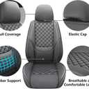 Full Coverage Leather Car Seat Covers Full Set,Waterproof Seat Covers for Cars,SUVs Trucks, Car Seat Cushion,Car Seat Protector with 5 Seats Grey, Full Set (Front and Rear-5 Seats)