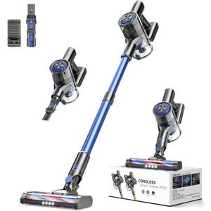 Cordless Vacuum Cleaner, Vacuum Cleaner for Home with 80000 RPM High-Speed Brushless Motor, Up to 40 Mins Runtime, 2 Adjustable Suction, Anti-Tangle, Lightweight Stick Vacuum for Hard Floor (Navy Purple Blue)
