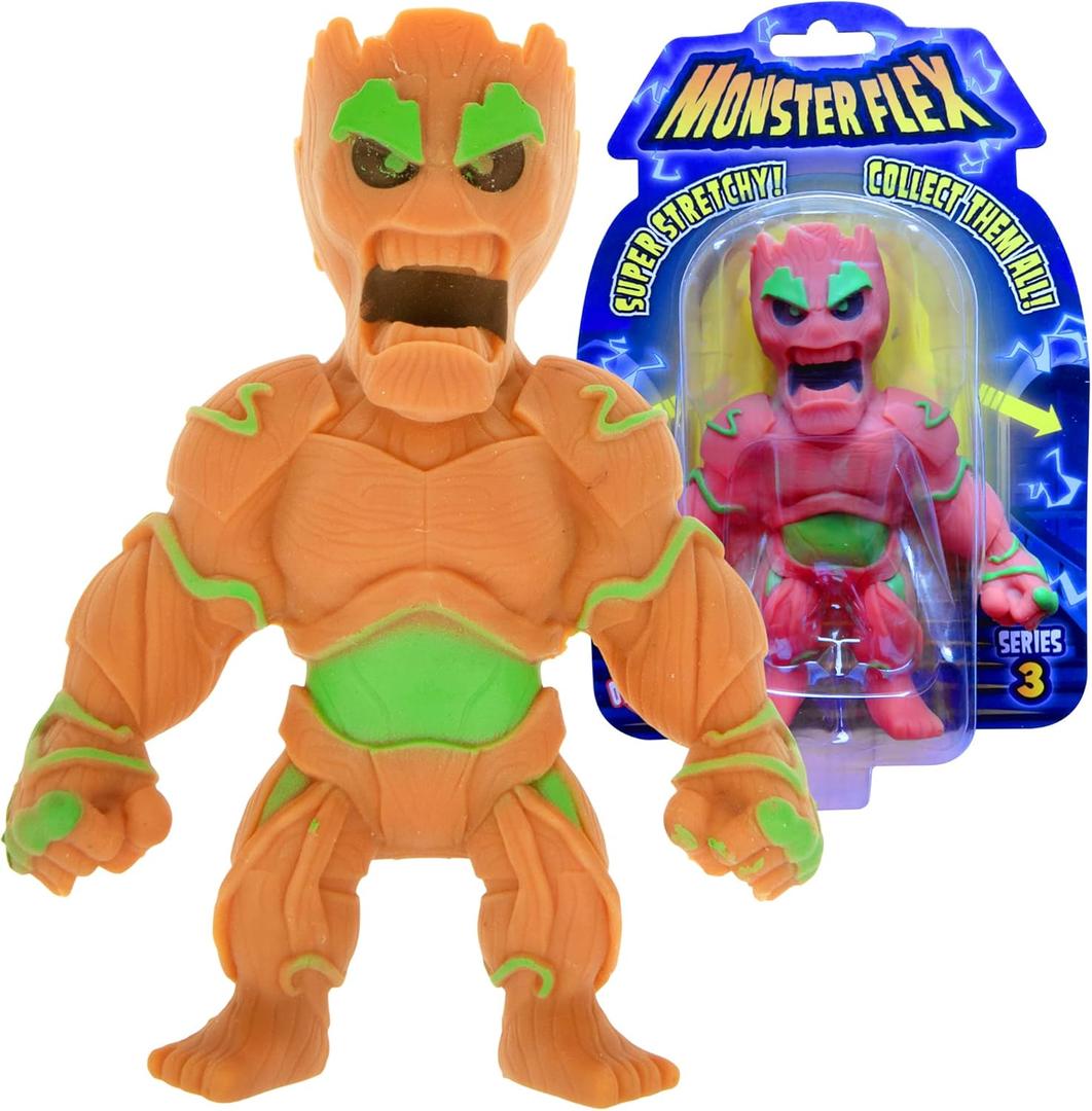 Monster Flex Stretchy Toys For Boys and Girls - 14 Unique Spooky Stretch Monsters, Monster Stretch Guy Toys For Kids Birthday Gift Party Favors, Sensory Fidget Stress Toys for Kids, Series 3 (Treeman)