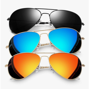 Polarized Metal Aviation Sunglasses Men, Classic Military Sun Glasses Women, Rectangle Shades UV400 Protection Costume