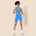 Amazon Essentials Womens Active FormFlex Buttery Soft Light Support Crop Tank with Bra (Blue, XXXL)