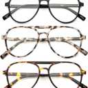 DXYXYO Retro Aviator Reading Glasses for Women, Mens Lightweight Blue Light Blocking Computer Readers, 1.25x