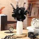 Giegxin 90 Pcs 3 Kinds Mixed Artificial Eucalyptus Leaves Stems Bulk Silver Dollar Leaves Picks Dried Eucalyptus Bundle Faux Spray for Wedding Vase Bouquet Floral Arrangement (Black)