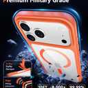 FNTCASE for iPhone 17 Pro-Max Case: Clear Magnetic Phone Cases with Screen Protector Compatible with Magsafe Slim Anti Yellowing Rugged Shockproof Protective Transparent Cell Phone Cover (B-Orange)
