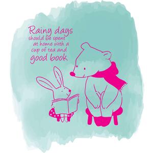 Family Rainy Days Spent at Home Beautiful Quote Wall Decal Decoration Books Quote Book Lovers Bookish Quotes Readers Lasts Years and Easily Removable - Size: 40 in(W) x 16 in(H)