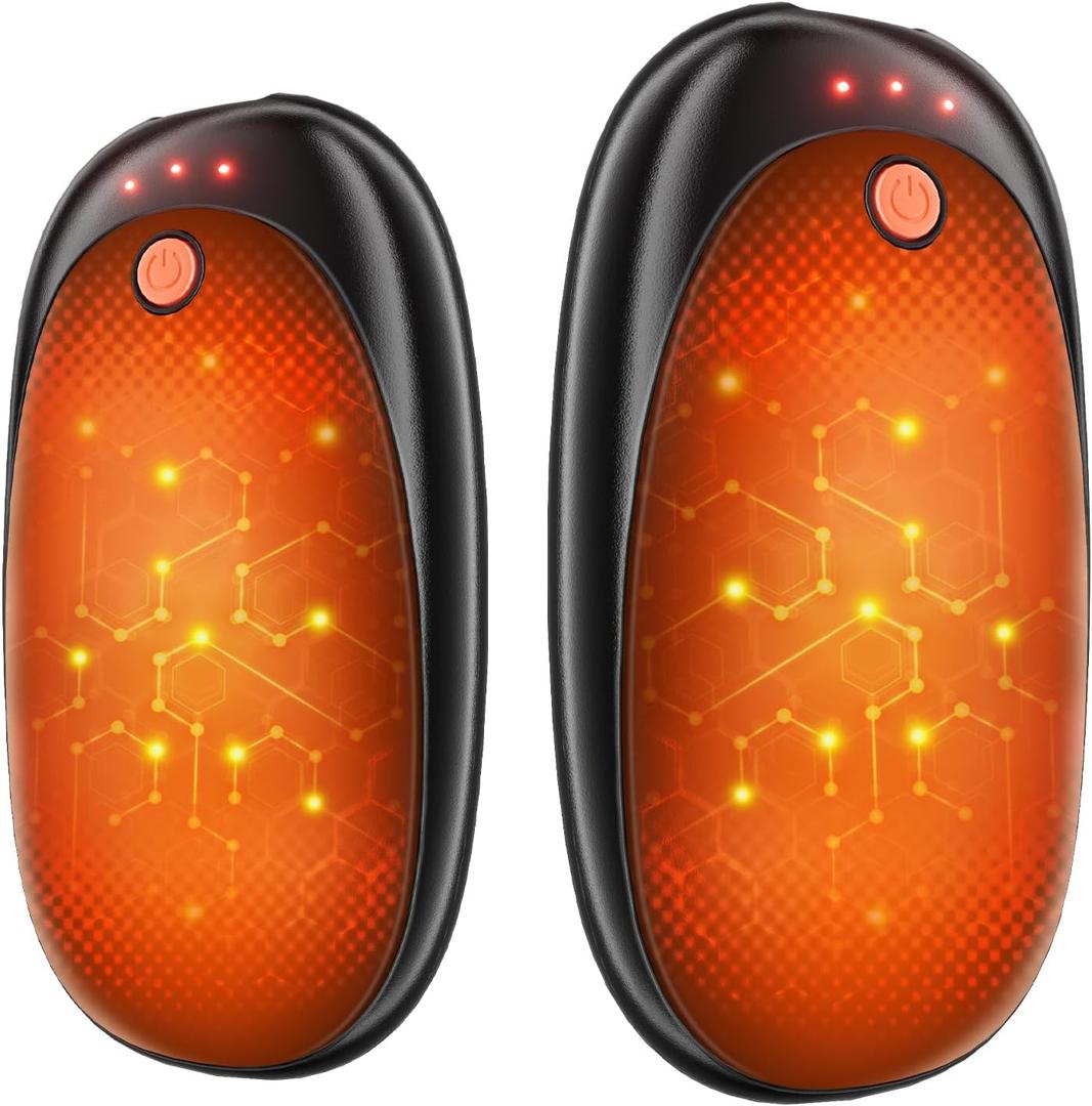 Upgrade 20H Heating Time AI Hand Warmers Rechargeable 2 Pack, Rechargeable Hand Warmer,6000mAh Portable Pocket Heater, Golf Accessories, Camping Essentials, Gifts for Men, Women, Camping, Hunting