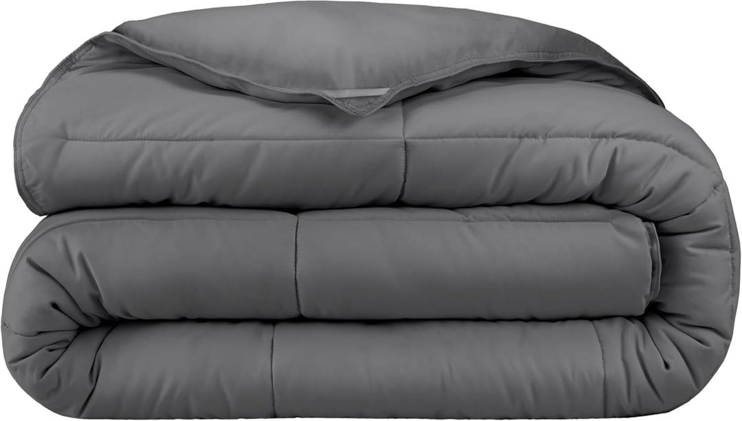 Bare Home Duvet Insert Comforter - Twin/Twin Extra Long - 8 Duvet Loops - Goose Down Alternative - Ultra-Soft - Premium 1800 Series - All Season Warmth - Bedding Comforter (Twin/Twin XL, Grey) 