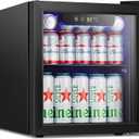Antarctic Star Mini Fridge Cooler - 12 Bottle 48 Can Beverage Refrigerator Glass Door for Drinks or Beer Wine Small Drink Dispenser for Home, Office or Bar, Electronic Temperature Control1.3cu.ft.