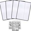 4Pcs Page Magnifying Sheet 3X Lightweight Optical Plastic Fresnel Lens Bookmark Flat Magnifier for The Elderly and People with Low Vision Reading Small Prints, Maps and Books