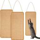 2 Pack Sisal Door Cat Scratching Mat Double Use Hanging Scratcher Wall Floor Mount Cat Scratch Mat Kitty Scratching Pad for Indoor Kitten with Hemp Rope, 7.87"x19.69"(Regular,Brown)