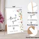 2 x Flower Wooden Wedding Sign, Thank You for Coming Sign, Floral Bridal Shower Decorations with Stand, Wedding Table Decorations for Reception, Engagement, Anniversary, Bachelorette Party Night, 41