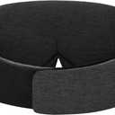 ALASKA BEAR Wraparound Style Organic Cotton Eye Mask with Padded Nose, Big Wide Headband and Large Coverage Ear Muff Sleeping Mask with Bottom Flap for Full Blackout, Dark Grey