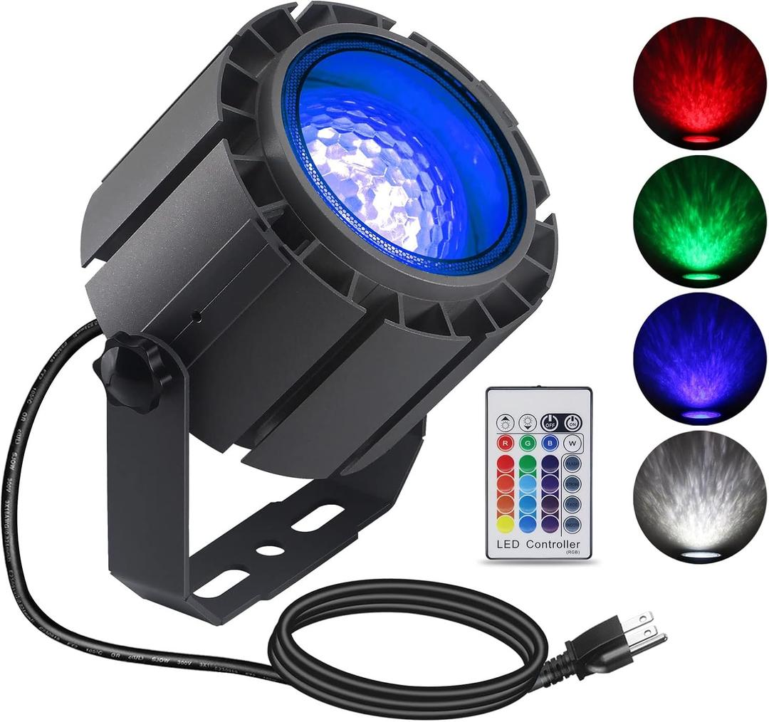 Water Wave Light Projector Outdoor, 144W Ocean Water Ripple Effect Light with RF Remote,RGBW Color Changing Flame Fire Effect Lights for Christmas, Halloween