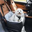 Oiilores Dog Car Seat for Small Dogs, Washable Pet Booster Seats for Car with Clip-On Safety Leash, Reversible Puppy Carseat with Storage Pockets, Travel Carrier Bed for Dogs Under 25 lbs, Grey