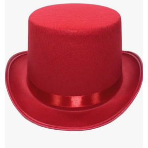 Top Hat for Men Women Adult, Magician Victorian Pilgrim Theatrical Clown Bowler Tailcoat, Cosplay Costume (Red)