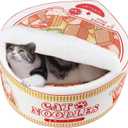 Ramen Noodle Dog & Cat Bed,Keep Warm and Super Soft Creative Pet Nest for Indoor Cats,Removable Washable Cushion for Small Medium Large Dogs and Cats (19.7"L x 19.7"W x 7.9"Th, white)