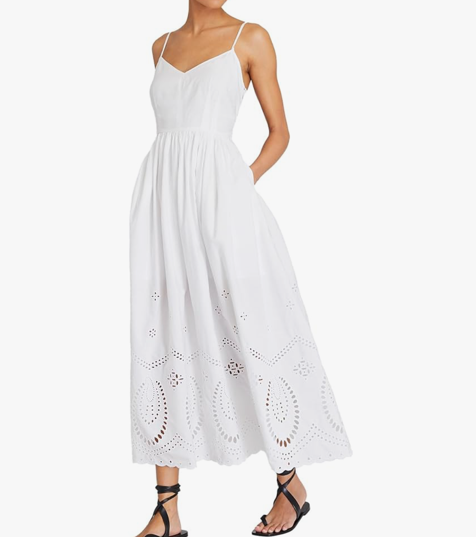 Club Monaco Women's Embroidered Eyelet Maxi Dress Size 6