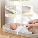 COMOMY Baby Changing Pad for Dresser - Wipeable Changing Pad with Restraining Belt, Waterproof, Soft, Lightweight and Portable, Easy to Clean for On The Go Diaper Change, Oatmeal-Colored