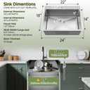 24x18 Inch Drop in Kitchen Sink, 9 Inch Deep 16 Gauge SUS304 Stainless Steel Brushed Nickel Top Mount Bar RV Laundry Utility Sink,Handmade Outdoor Single Bowl Small Kitchen Sink with Strainer, 24x18x9inch Drop in