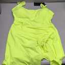 QINSEN Women's Swim Dress Square Neck Bathing Suit High Waisted Side Slit One Piece Swimsuit Swimwear Yellow XL