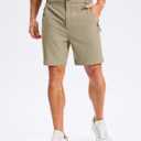 Pudolla Mens Hiking Shorts 5"/ 7"/ 9" Lightweight Quick Dry Casual Golf Shorts for Men Work Fishing with 3 Zipper Pockets(Light Khaki 7 Inseam-XL)