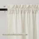 RYB HOME Linen Sheer Curtains 2 Panels for Living Room, Semi Transparent Privacy Drapes with Rod Pocket Farmhouse Style Window Treatments for Bedroom, Linen, 52" W x 72" L