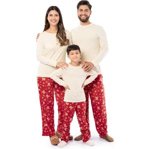 Fruit of the Loom Men Matching Holiday Family Sleep Pajama Set for Women, Men, and Kids