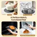 2 in 1, Tall Glass Microwave Splatter Cover for Food & Microwave Place Mat, Plate Splatter Guard Lid with Silicone Handle Knob, Cookware & Bakeware Serving Dish Cover, Food Grade, No Plastic, 10in