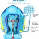 Mambobaby Float with Canopy Size Improved Non Inflatable Infant Pool Float Smart Mambo Float Swim Trainer Add Tail Baby Swim Float Mambo Baby Float Solid Air Free Water Waist Swimming Ring