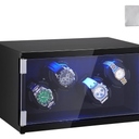 VEVOR Watch Winder, Rotating Watch Box for High-End Automatic Watches, 4 Watch Winder Case with Quiet Japanese Motors, LED Light, Adjustable Direction and Speed, Multi Modes