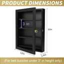 3" Belt Buckle Display Case 1612 Black Shadow Box with Glass Door Wall-Mounted Belt Buckle Holder & Display Frame for Collectibles Home Dcor Picture Frame (For belt buckles under 3" in height only)