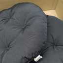 idee-home Outdoor Bistro Chair Cushions, 15x15x 4 Thick Outdoor Round Seat Cushions Set of 2 Tufted with Ties, Waterproof Round Patio Furniture Pads for Garden, Black