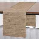 Myir JUN Table Runner, Vinyl Table Runner Indoor 72 Inch Long Arbitrarily Cropped Runner for Table Heatproof for Home Party (Light Brown, 15 x 72 inch)