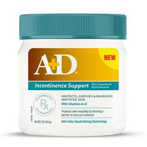 A+D Adult Skin Protectant & Rash Ointment for Incontinence, 16 oz EXp: 03-2028