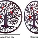 CHINDEUISYUT 23 Inches Tree of Life Wall Art Metal, Large Metal Tree of Life Wall Decor Wall Hanging for Living Room Bedroom Garden Porch Patio Office Home Decor, 23in x 23in x 0.88 in