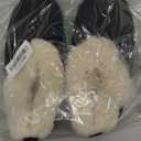 HomeTop Women's Closed-back Slippers Faux Wool Warm Non-slip Outdoor Indoor House Shoes with Fuzzy Collar (7-8), Timeless Black 