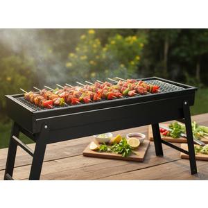 Barbecue Charcoal Grill Stainless Steel Folding Portable BBQ Tool Kits for Camping Hiking Picnics, Travel, Garden, Outdoor