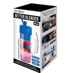 Hy-Impact Better Blender 16 Oz Cordless USB Rechargeable Turbo Power. New