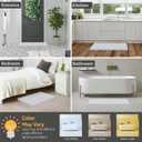 LuxUrux White Bath Mat-Extra-Soft Bath Shower Bathroom Rug,1'' Chenille Microfiber Material, Super Absorbent Shaggy Bath Rug. Machine Wash & Dry (20 x 20 inch, White)