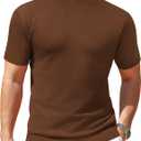 Vssjavun Men's Mock Neck Shirt Short Sleeve Turtleneck T-Shirt Slim Fit Pullover Casual Basic Tee