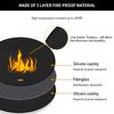 Round Fire Pit Mat for Under Fire Pit,Double-Sided Fireproof Silicone Fiberglass Firepit Matt Pad Protector for Deck,Patio,Grass (48Inch-Double Thickness)