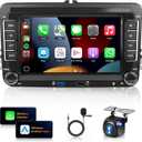 METEESER 7 Android13 Wireless CarPlay & Android Auto Car Stereo for VW Jetta Passat Golf Tiguan 2+64G  Bluetooth, GPS Navigation, Wi-Fi, Backup Camera Included,USB Slot Android Double Din Head Unit