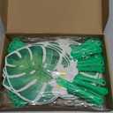 Teenyyou 50 Pcs Luau Hawaiian Hand Fans Tropical Palm Leaves Plastic Handle Cardstock Paper Wedding Fans Photo Props for Guests Decoration Hawaiian Luau Party Favors